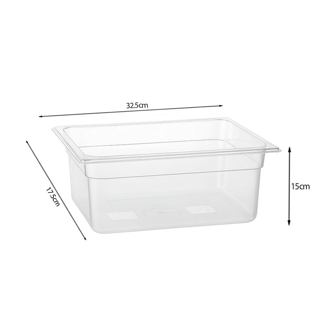 SOGA 150mm Clear Gastronorm GN Pan 1/3 Food Tray Storage with Lid