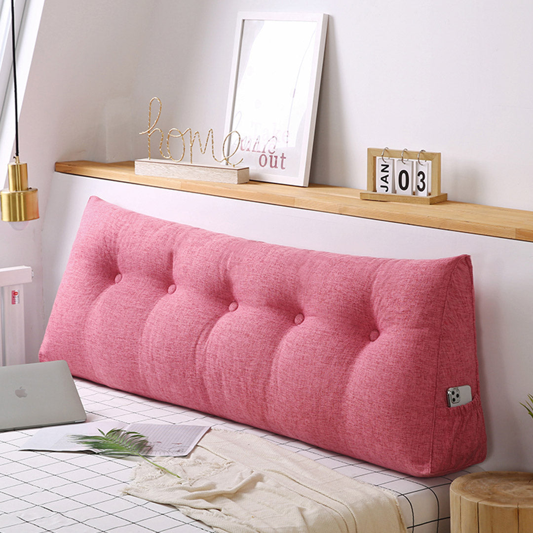 SOGA 120cm Pink Triangular Wedge Bed Pillow Headboard Backrest Bedside Tatami Cushion Home Decor