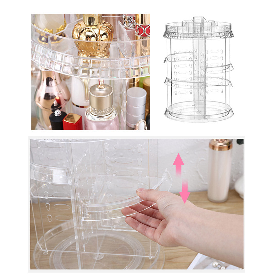 Rotating Makeup Organiser With Led Light