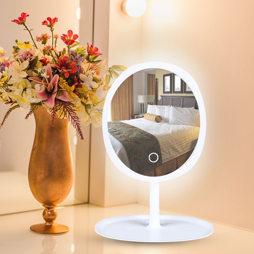 White Oval Smart LED Mirror