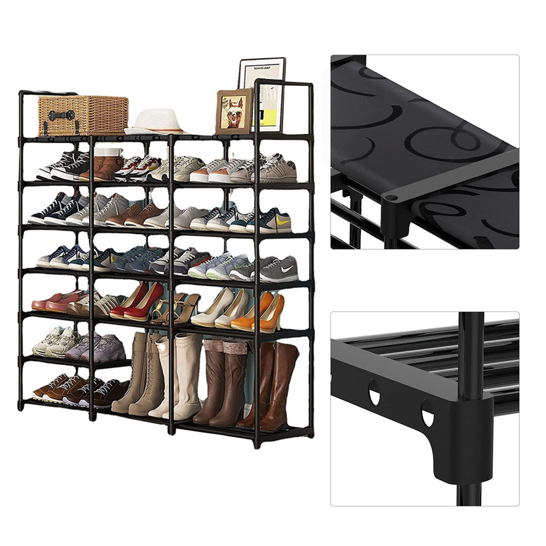 SOGA 2X 19-Shelf Tier Shoe Storage Shelf Space-Saving Caddy Rack Organiser with Handle