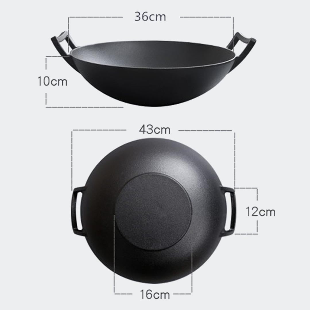 Wok FryPan With Wooden Lid