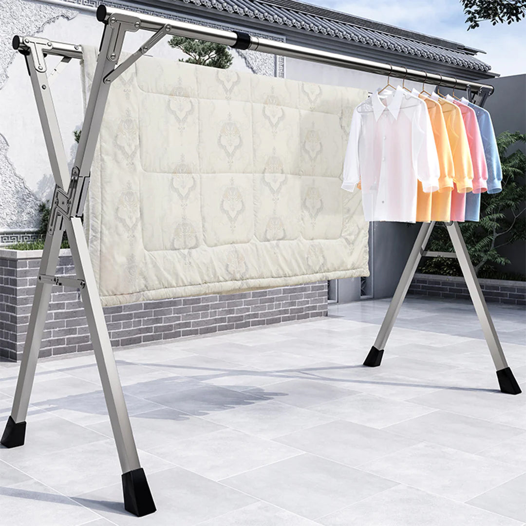 SOGA 1.6m Portable Standing Clothes Drying Rack Foldable Space-Saving Laundry Holder Indoor Outdoor