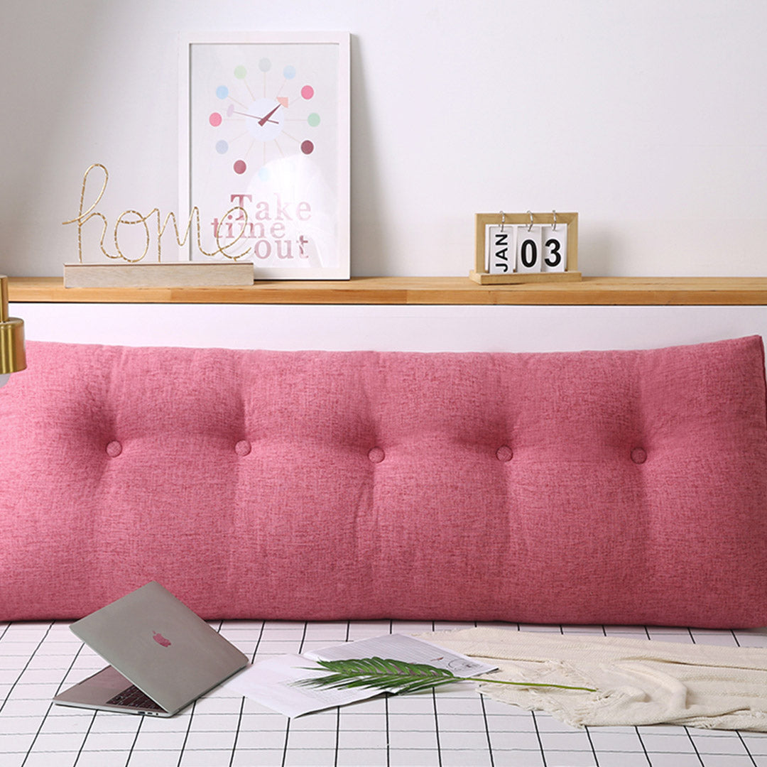 SOGA 180cm Pink Triangular Wedge Bed Pillow Headboard Backrest Bedside Tatami Cushion Home Decor