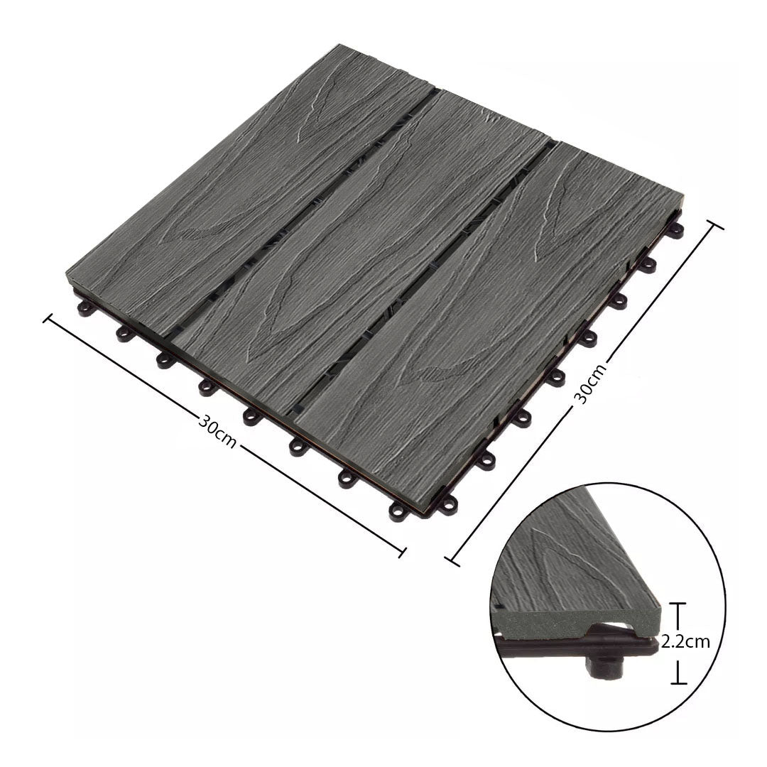 DIY Wooden Composite Decking Tiles (11-Pack)