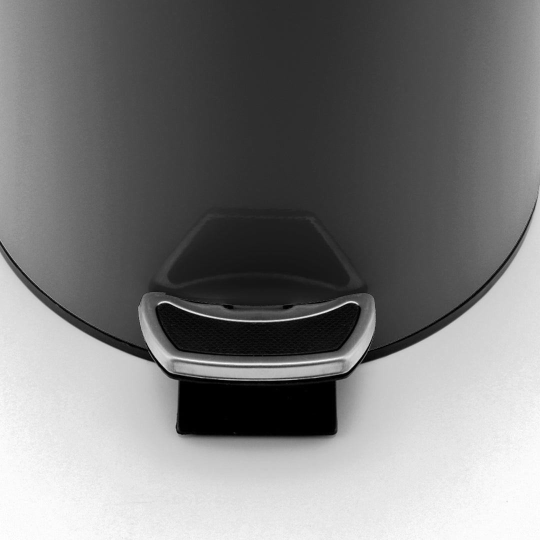 SOGA 4X Foot Pedal Stainless Steel Rubbish Recycling Garbage Waste Trash Bin Round 12L Black