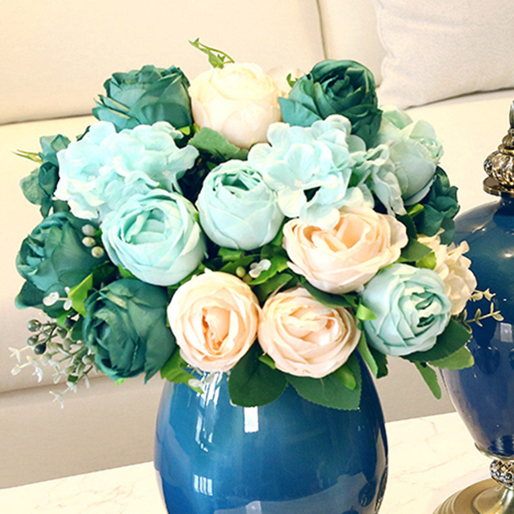 Artificial Silk Rose Bouquet (15-Pcs)