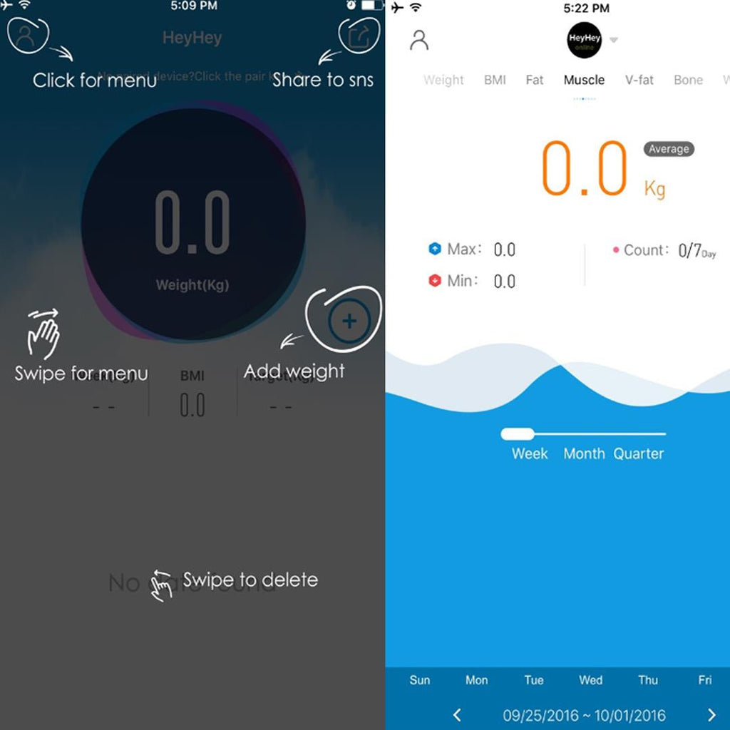 SOGA 180KG Bluetooth Digital Personal Bathroom Weight Scales Body Fat