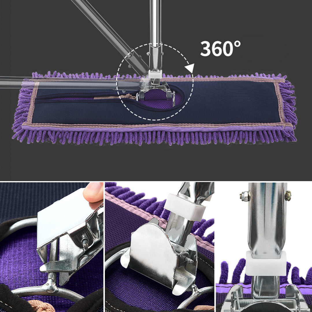 SOGA 90x22 Purple Microfiber Flat Mop Floor Cleaning Pads Rotating Dust Remover