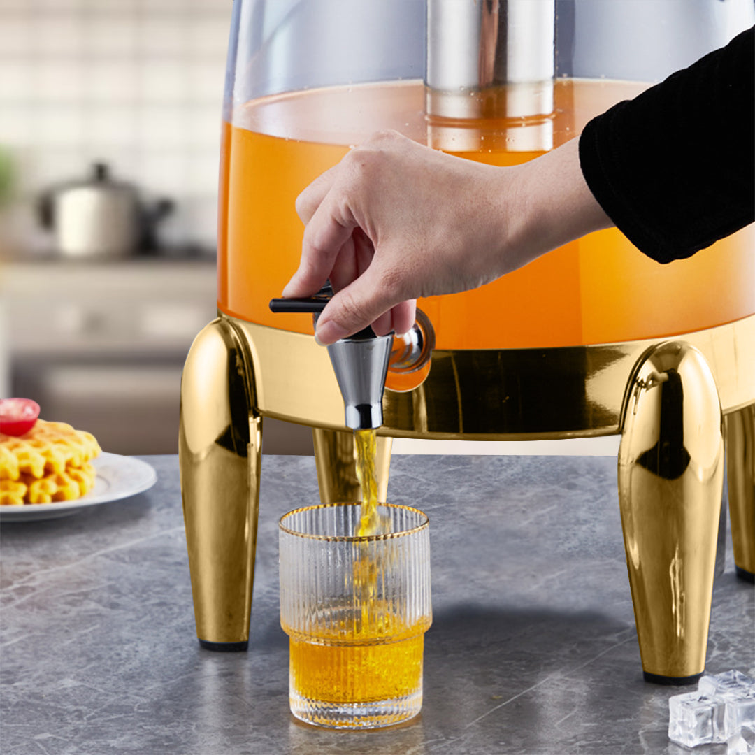 Beverage Dispenser Gold Accents