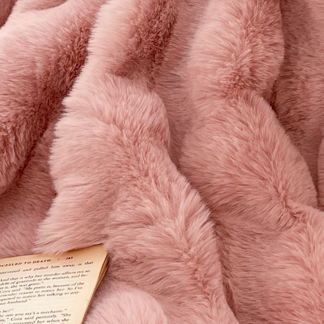 SOGA 200cm Pink Fur Fuzzy Super Soft and Cozy Fluffy Throw Blanket