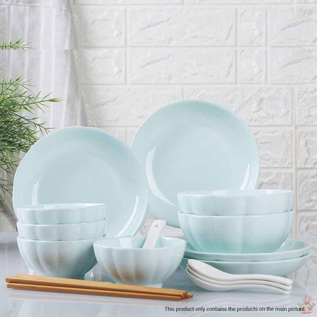 Light Blue Ceramic Dinnerware Set