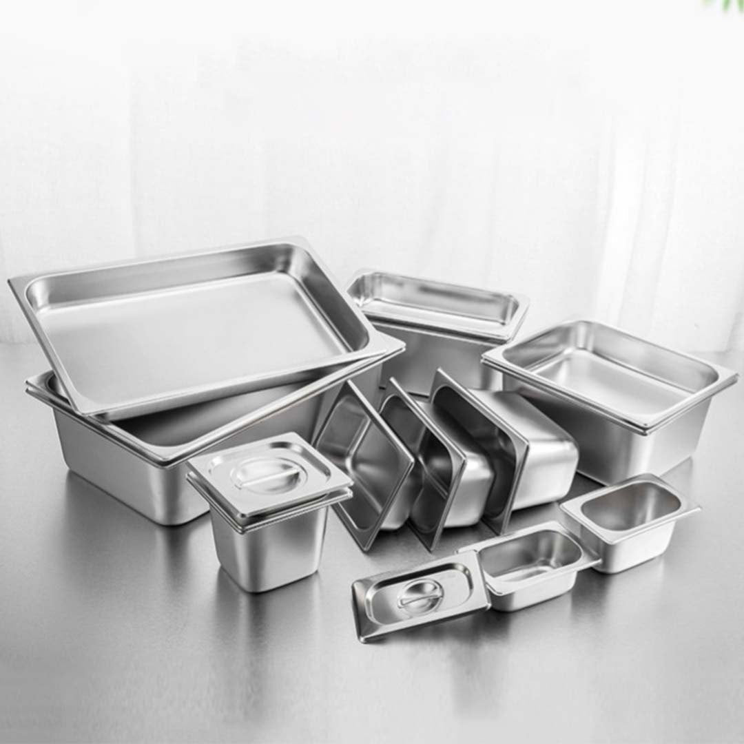 SOGA 12X Gastronorm GN Pan Full Size 1/2 GN Pan 10cm Deep Stainless Steel Tray With Lid