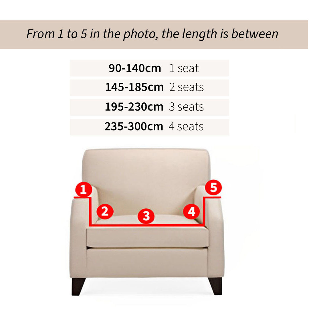 SOGA 4-Seater Leaf Design Sofa Cover Couch Protector High Stretch Lounge Slipcover Home Decor