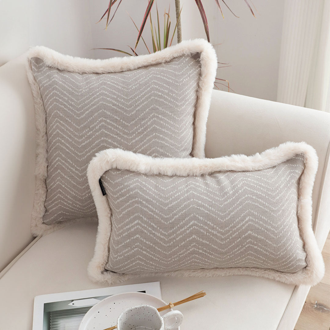 SOGA 45cm Wabi-sabi Herringbone Square Throw Pillow