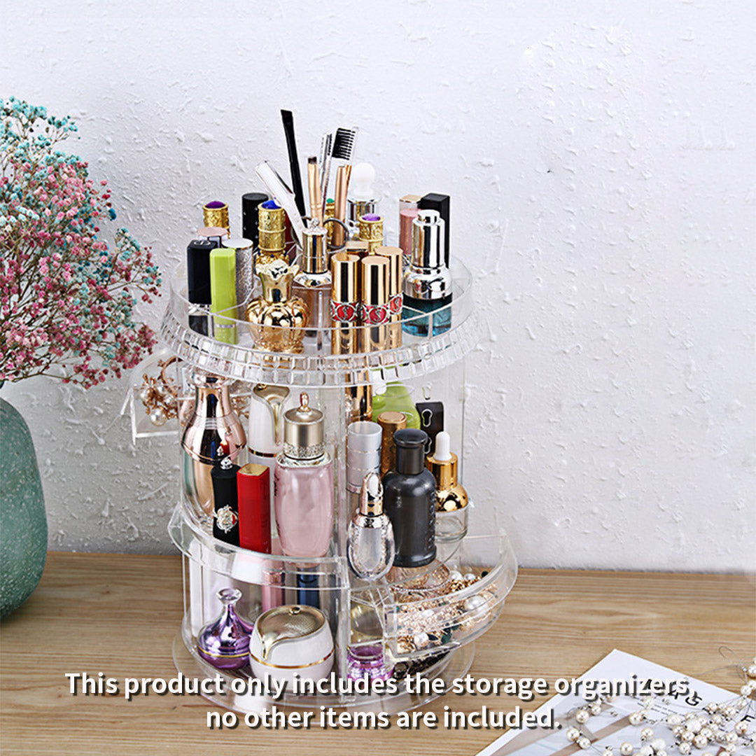 Rotating Makeup Organiser With Led Light