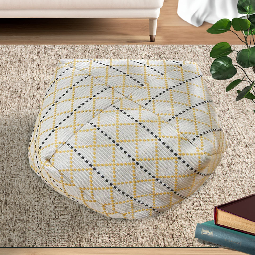 White Pouffe Cushion
