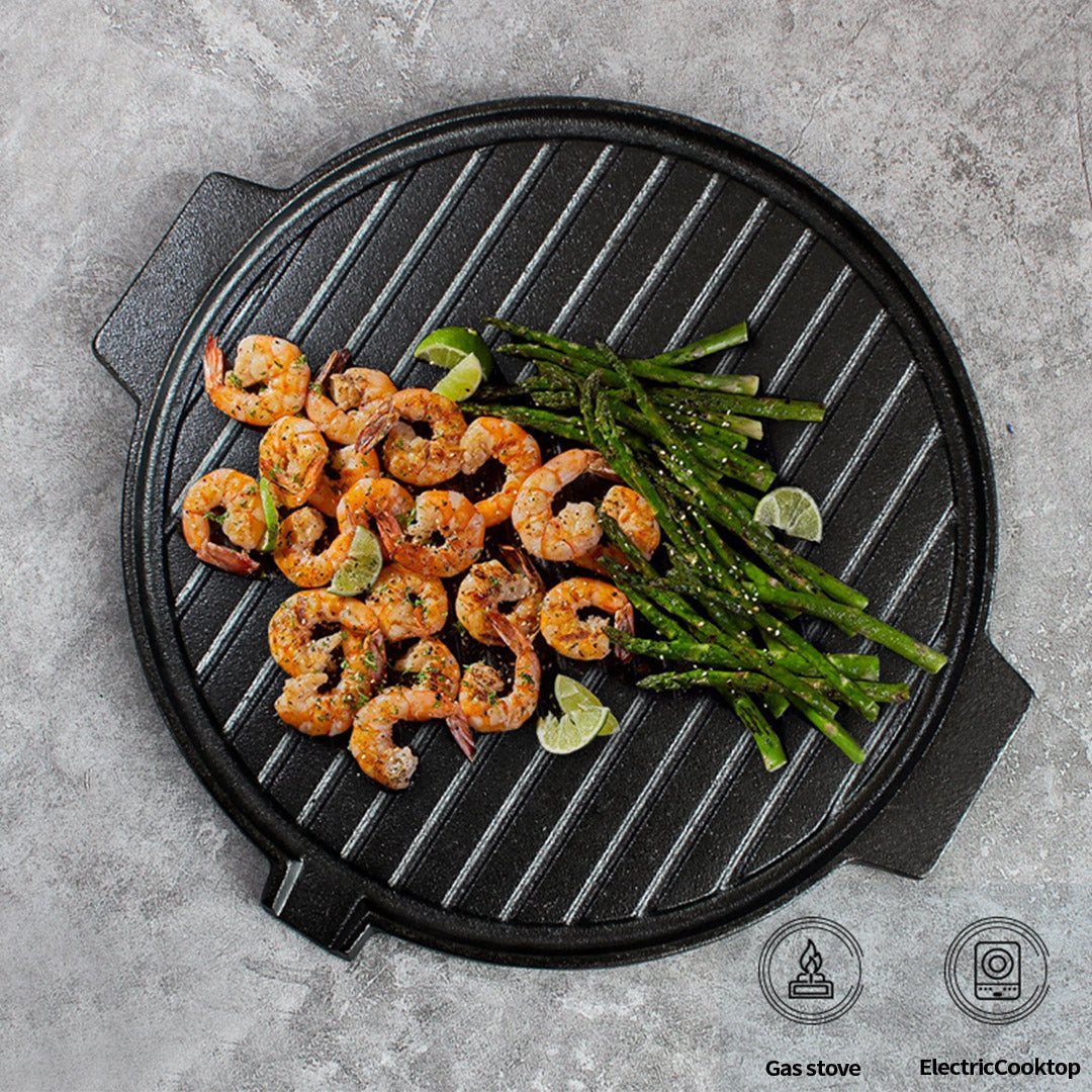 Round Cast Iron BBQ Pan