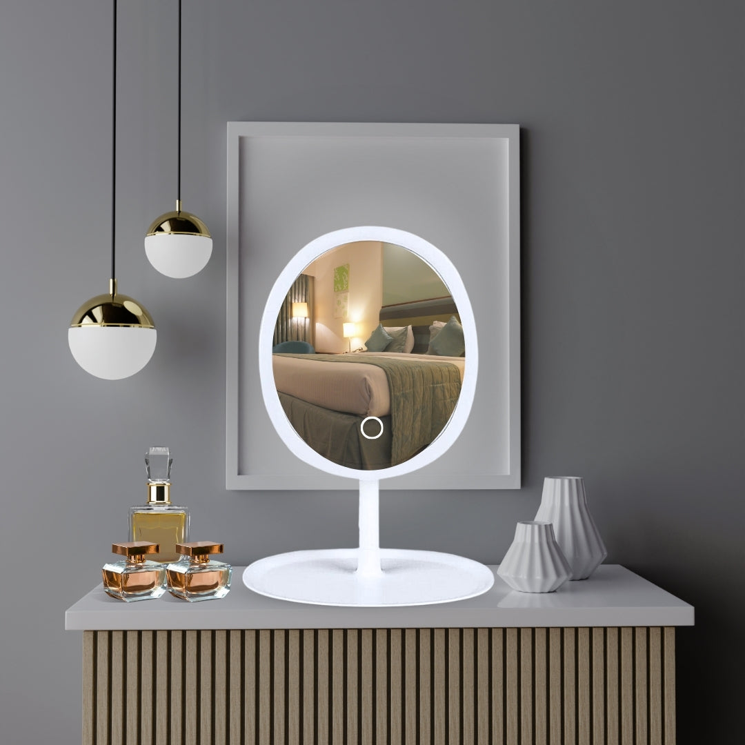 White Oval Smart LED Mirror