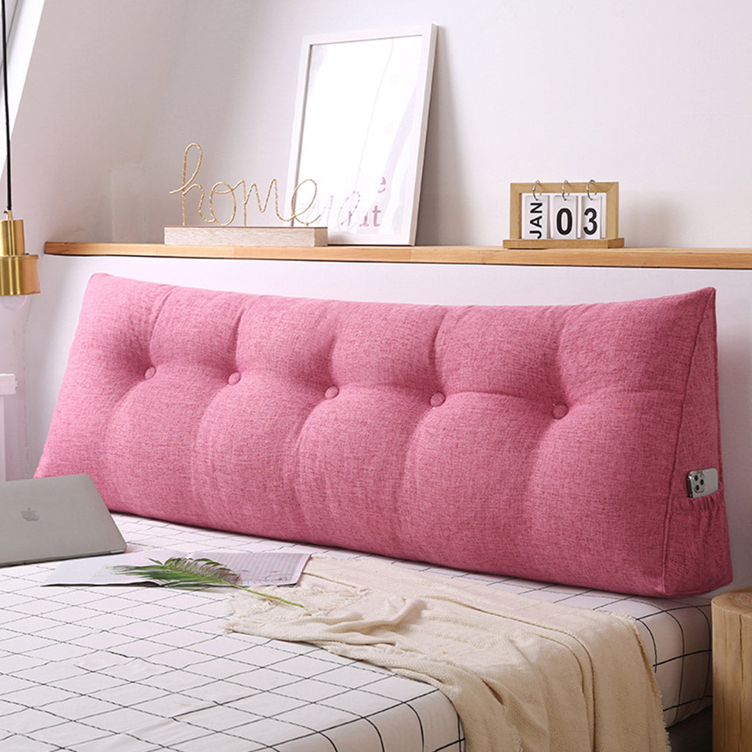 SOGA 150cm Pink Triangular Wedge Bed Pillow Headboard Backrest Bedside Tatami Cushion Home Decor