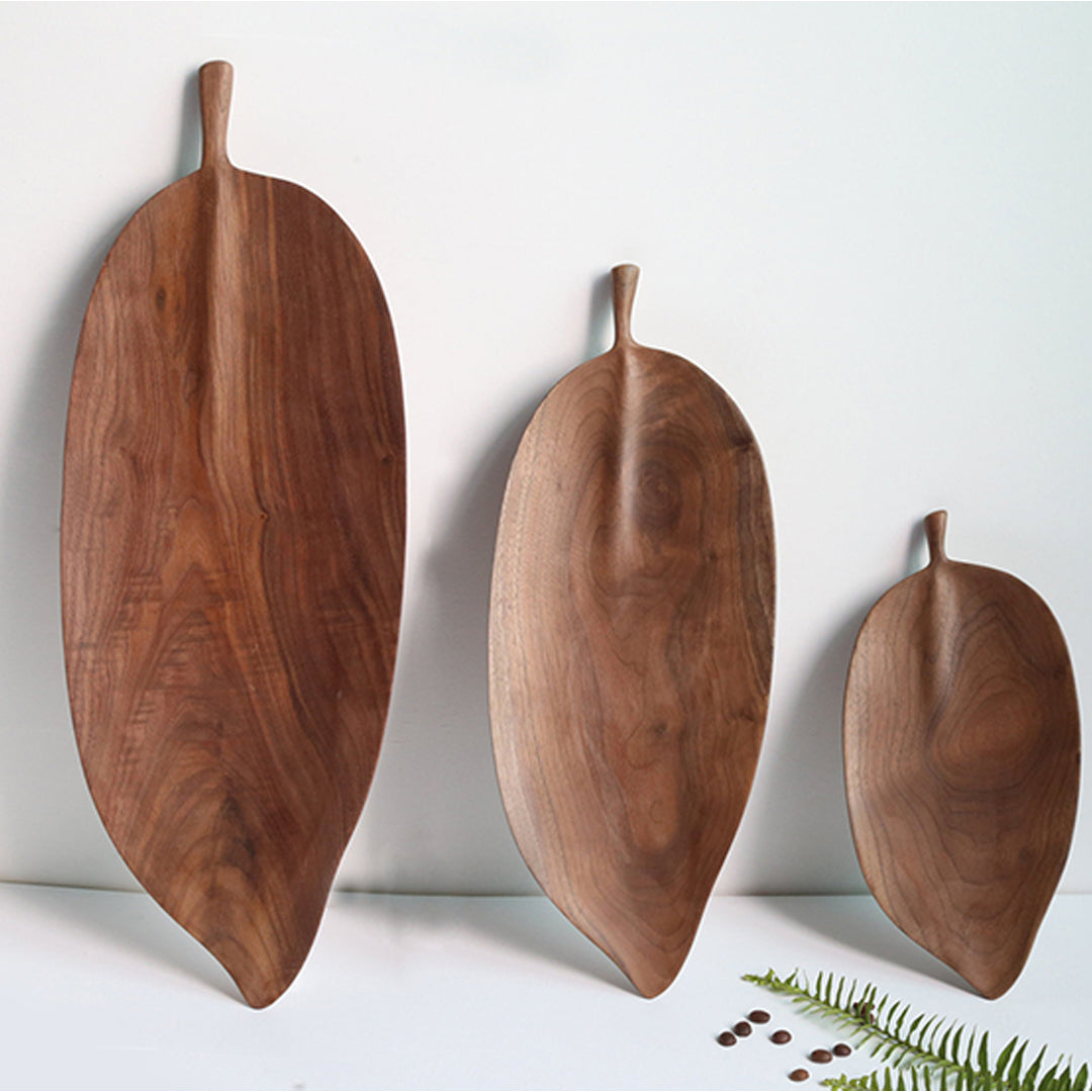 Leaf Shape Wooden Tray