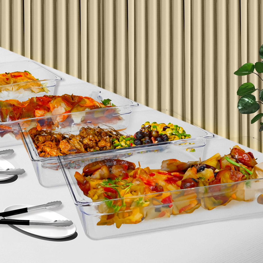 SOGA 200mm Clear Gastronorm GN Pan 1/2 Food Tray Storage Bundle of 4