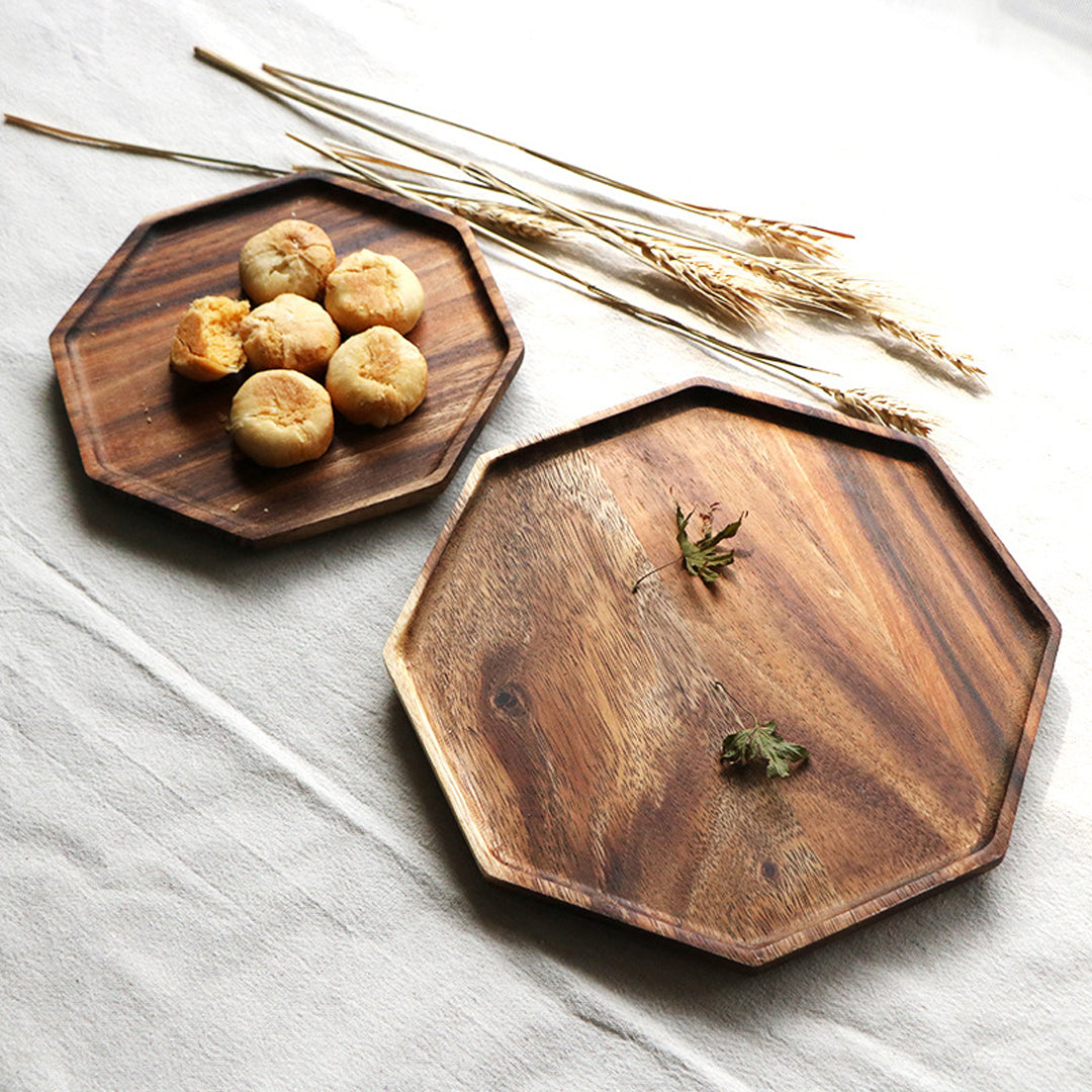 Octagon Wooden Serving Tray