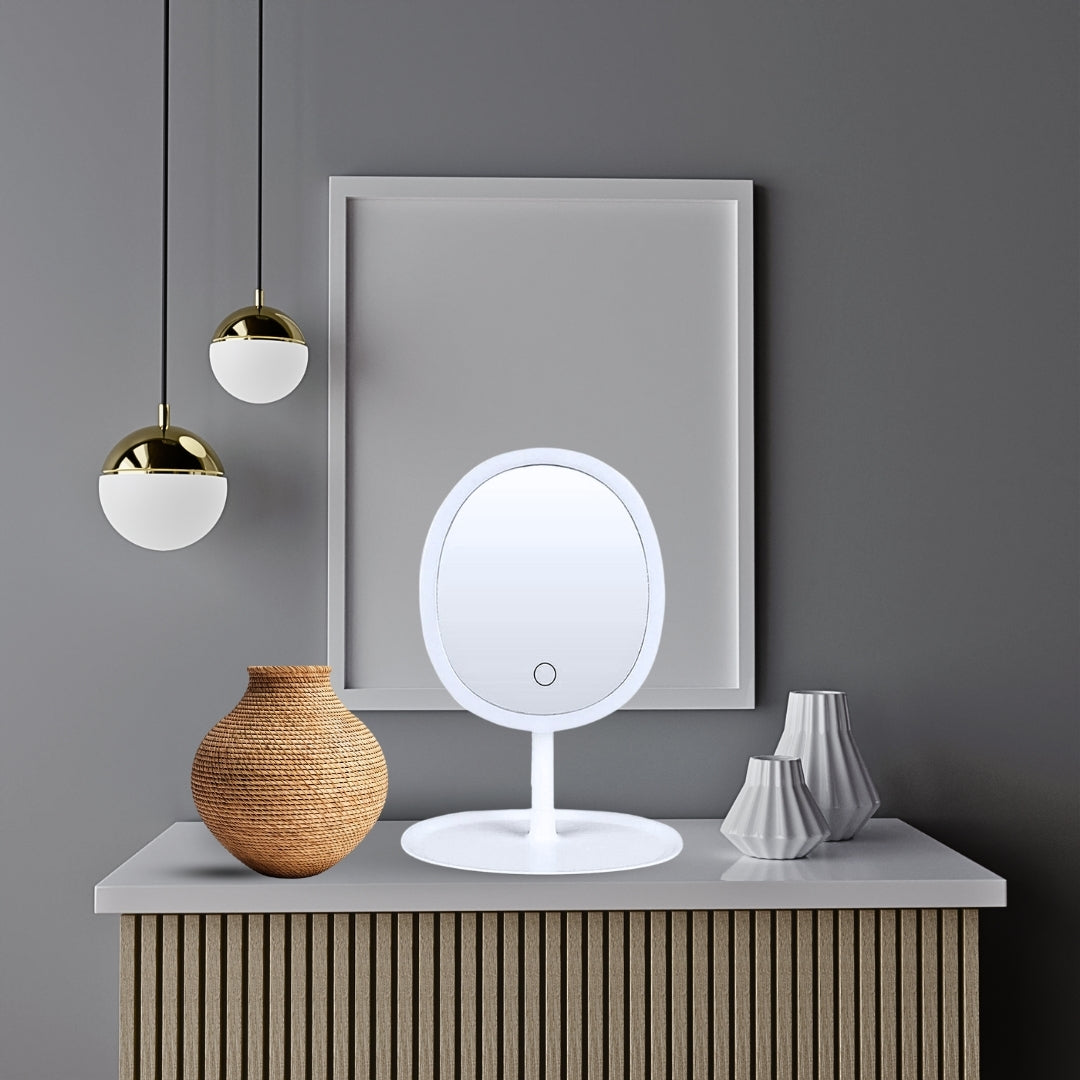 White Oval Smart LED Mirror