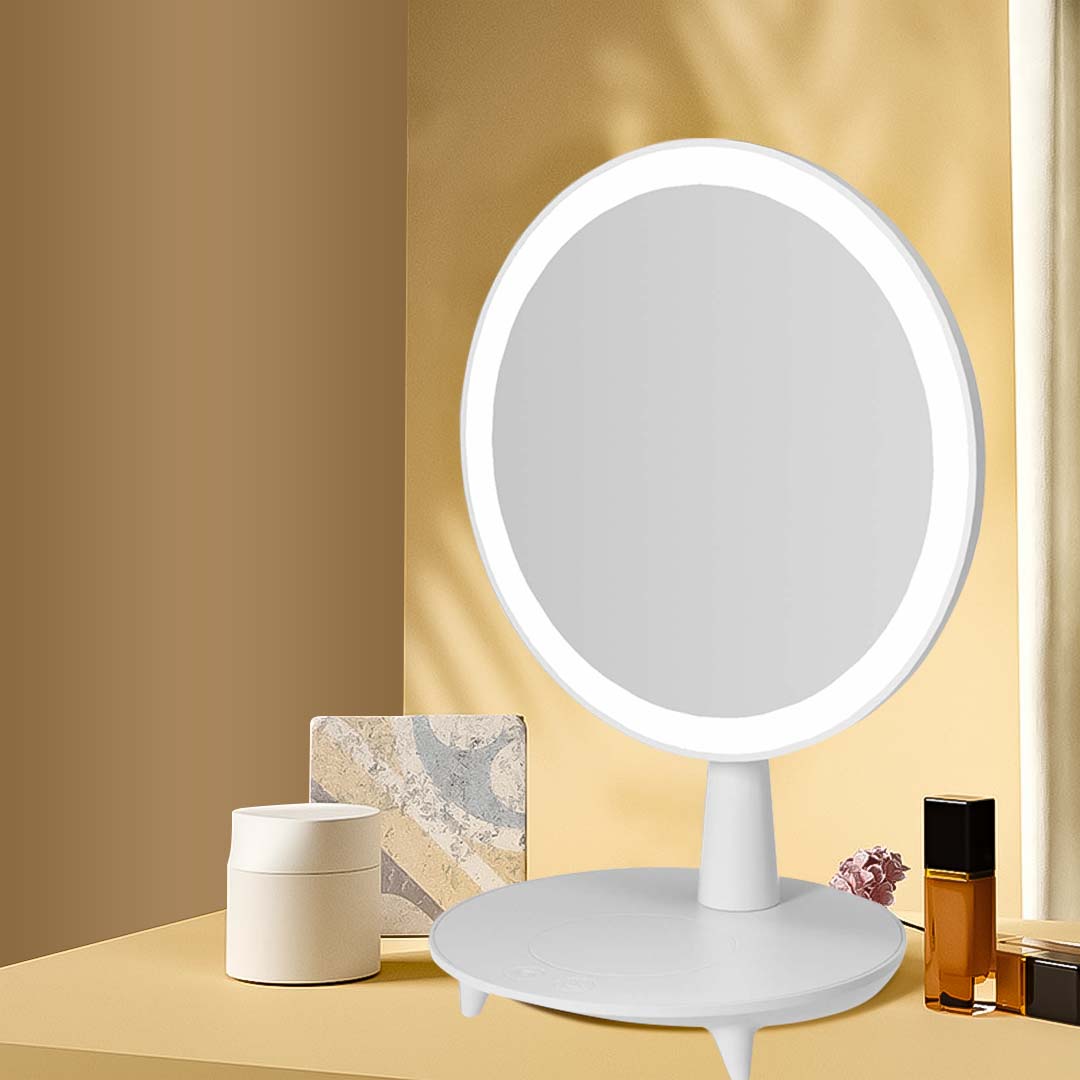 Round White LED Light Mirror