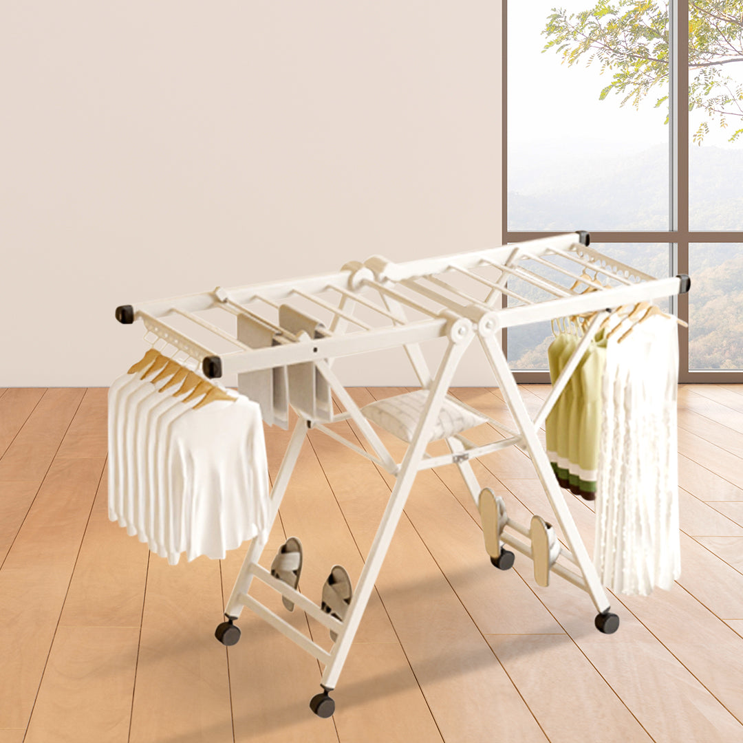 SOGA 160cm Portable Wing Shape Clothes Drying Rack Foldable Space-Saving Laundry Holder