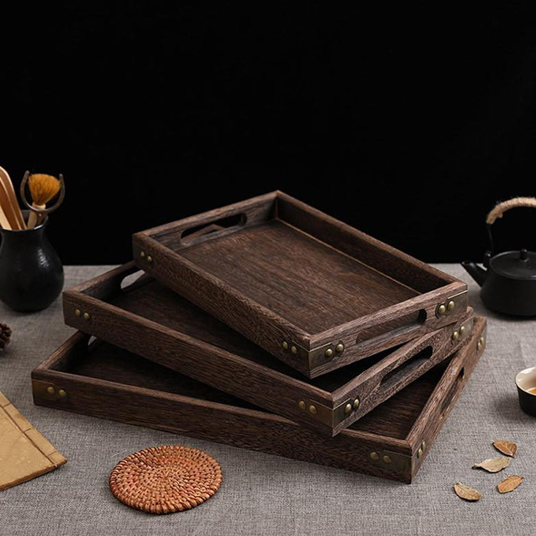 Rectangular Wooden Food Tray