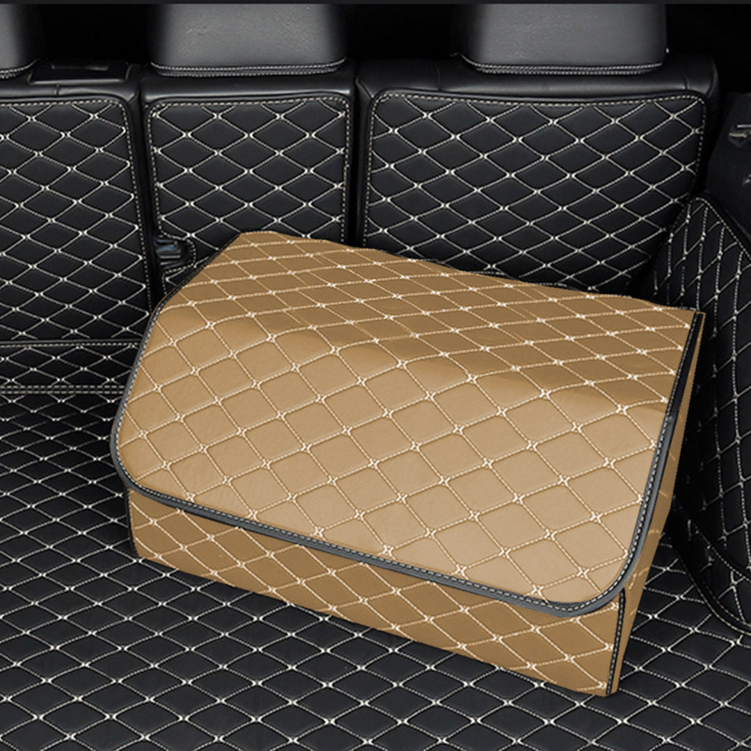 Leather Car Boot Box Organiser