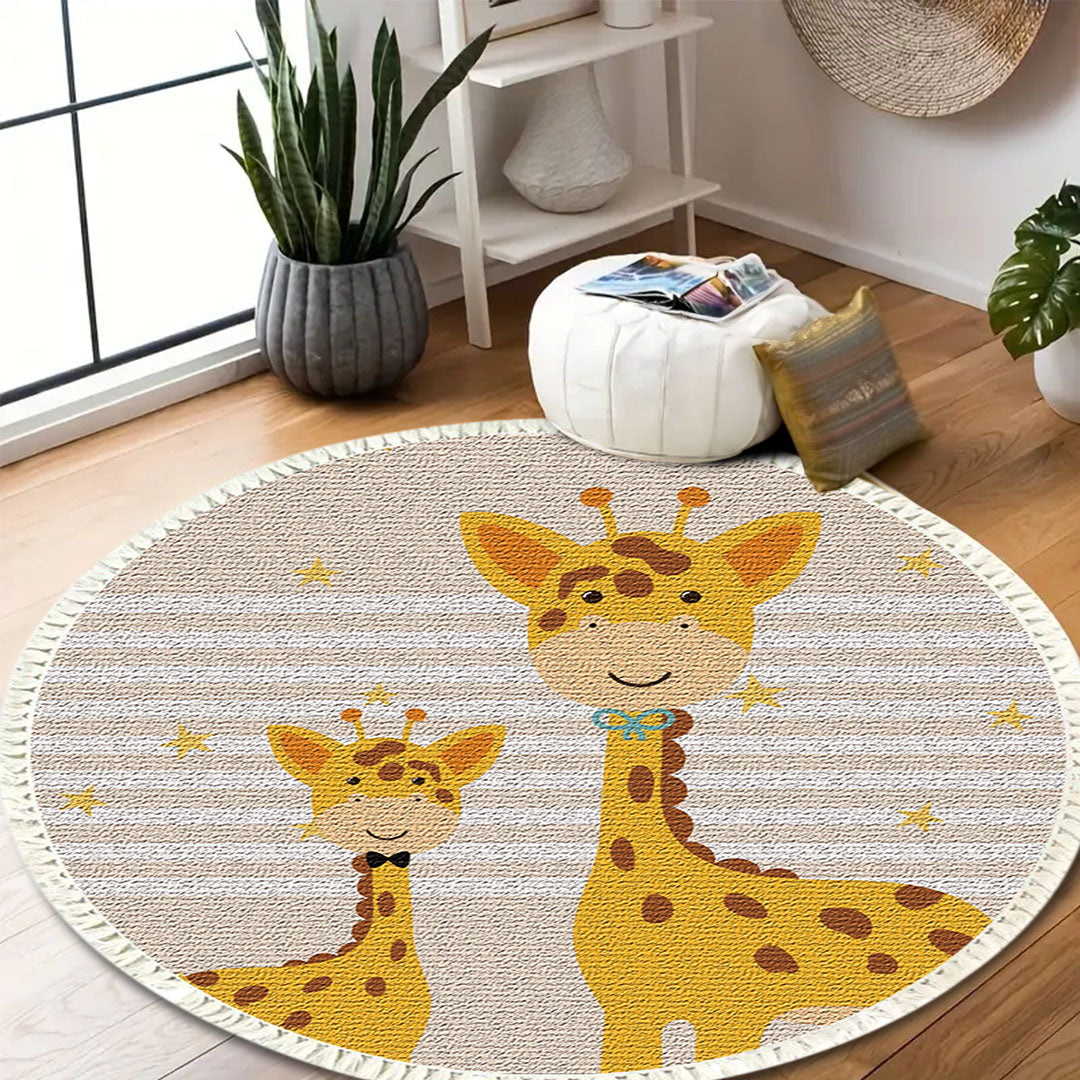 SOGA 120cm Cute Cartoon Animal Non-Slip Thick and Ultra-Soft Carpet Flannel Rug