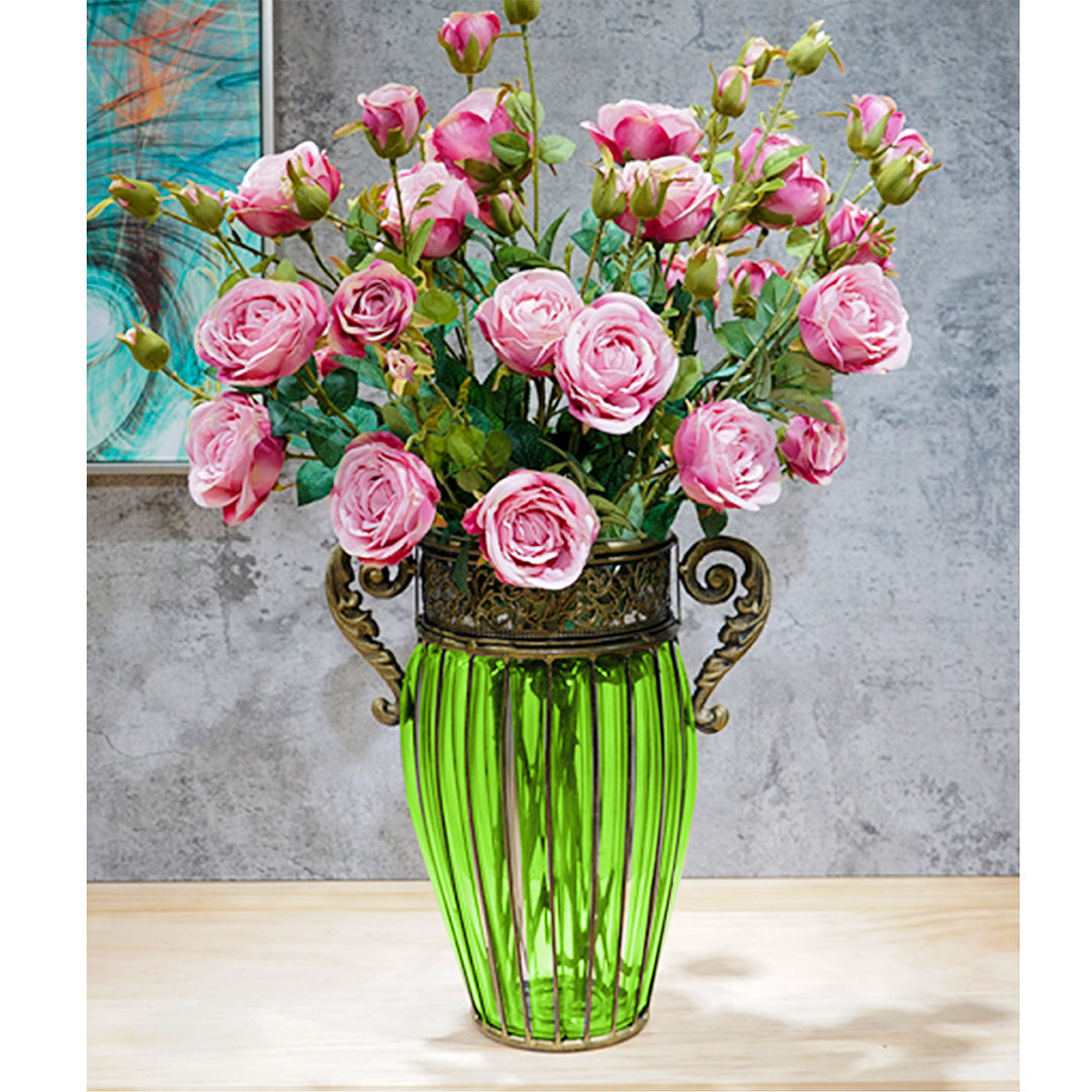 Flower Vase with Metal Handle