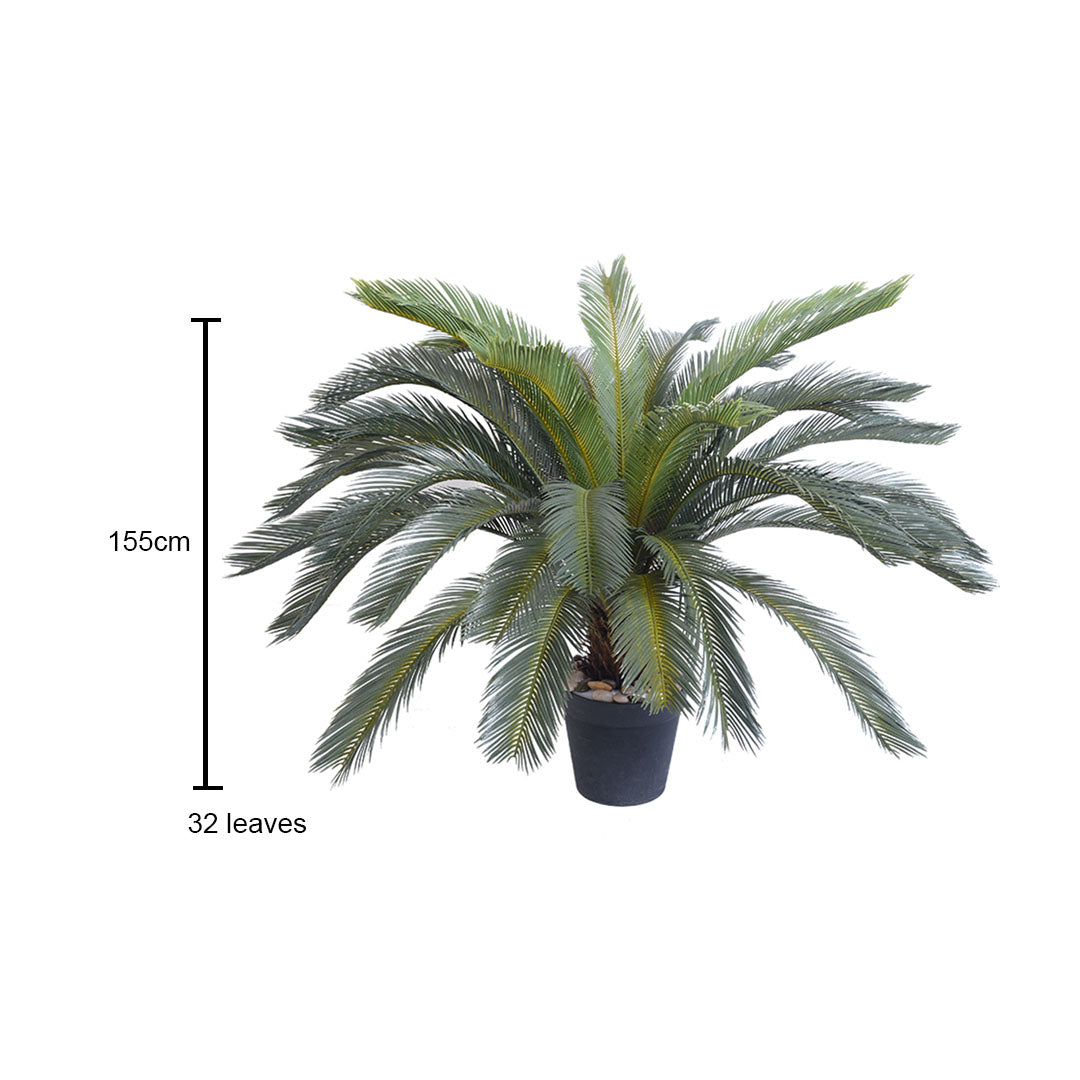 SOGA 155cm Artificial Indoor Cycas Revoluta Cycad Sago Palm Fake Decoration Tree Pot Plant