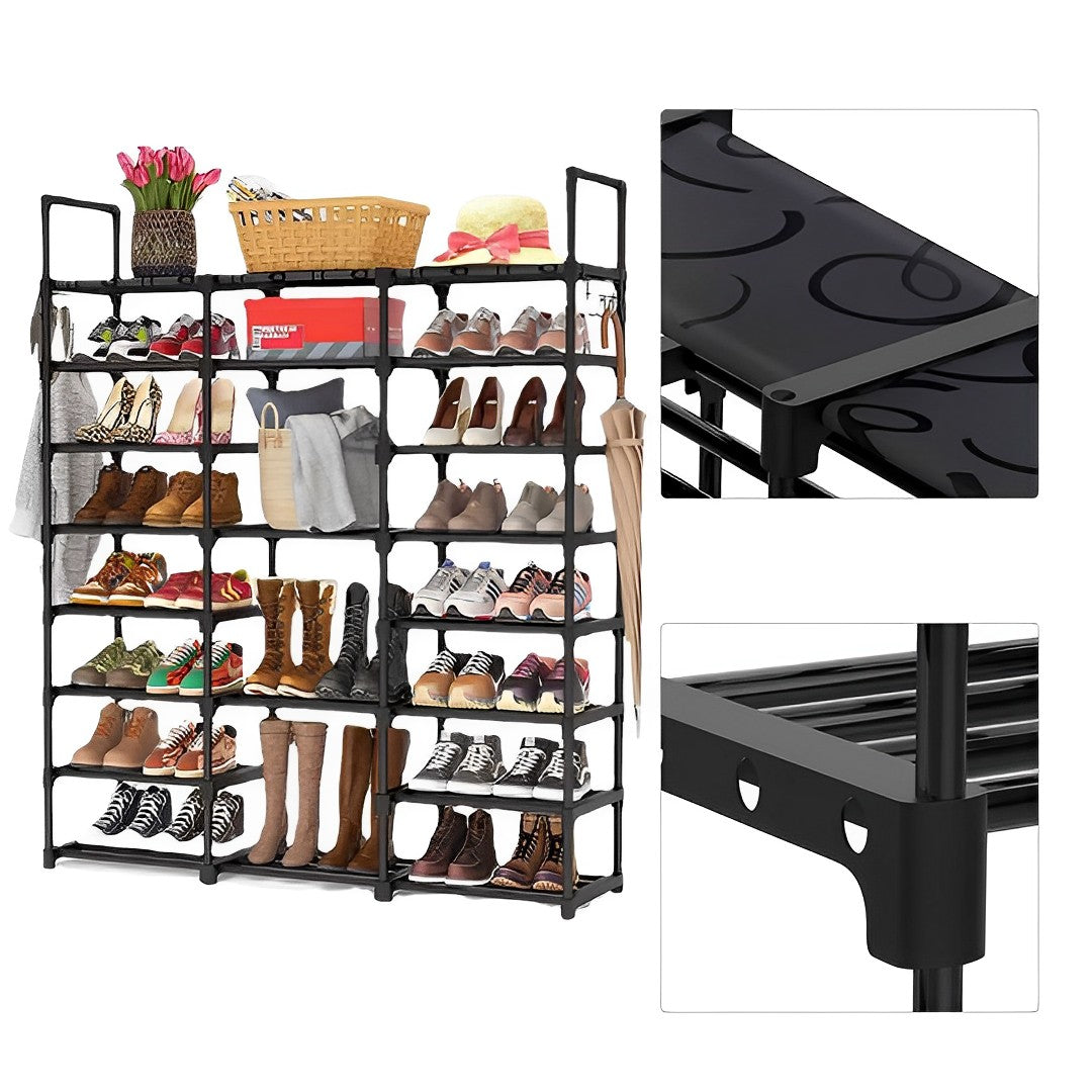 SOGA 21-Shelf Tier Shoe Storage Shelf Space-Saving Caddy Rack Organiser with Handle