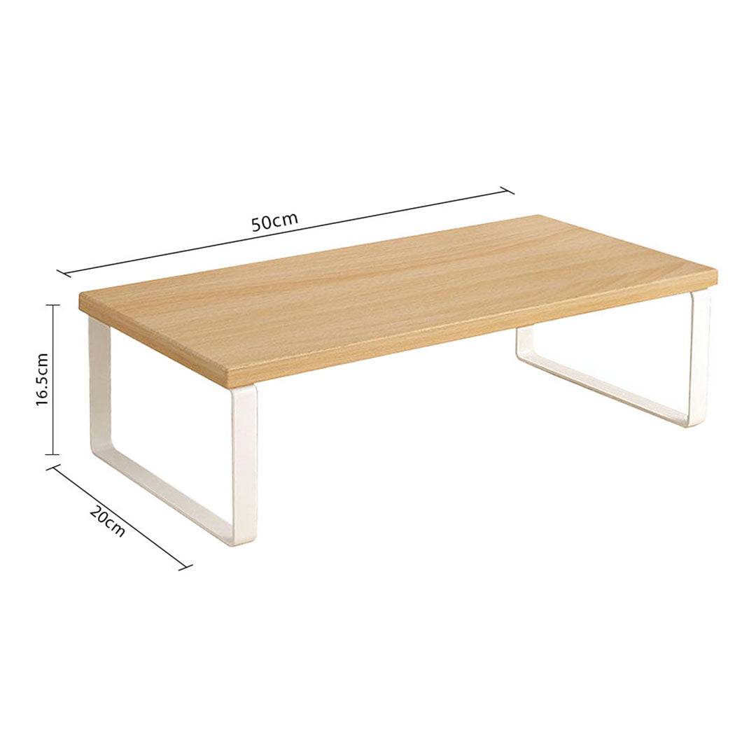 SOGA 2X 50cm Wood Computer Monitor Elevated Stand Desktop Support Station Rack