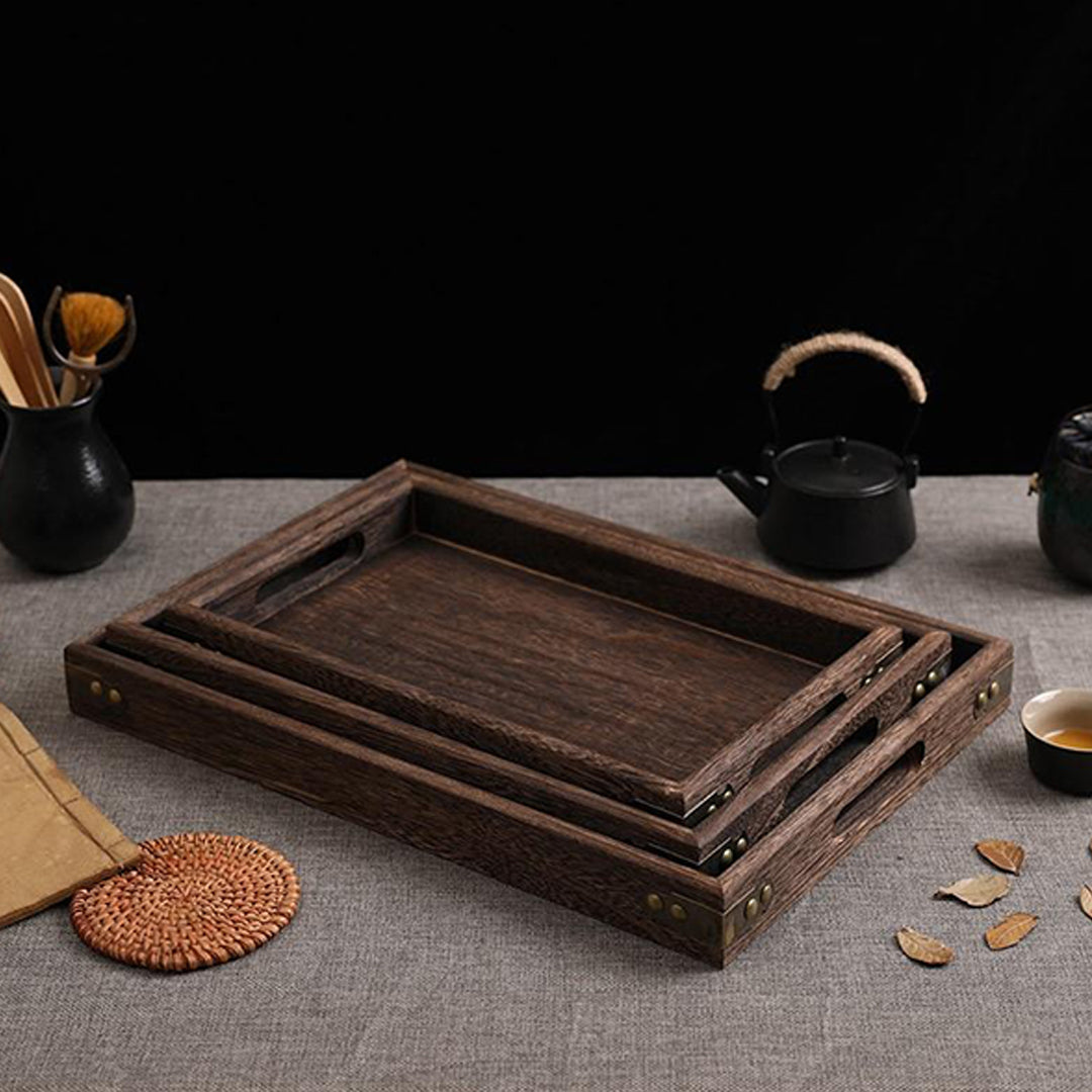 Rectangular Wooden Food Tray