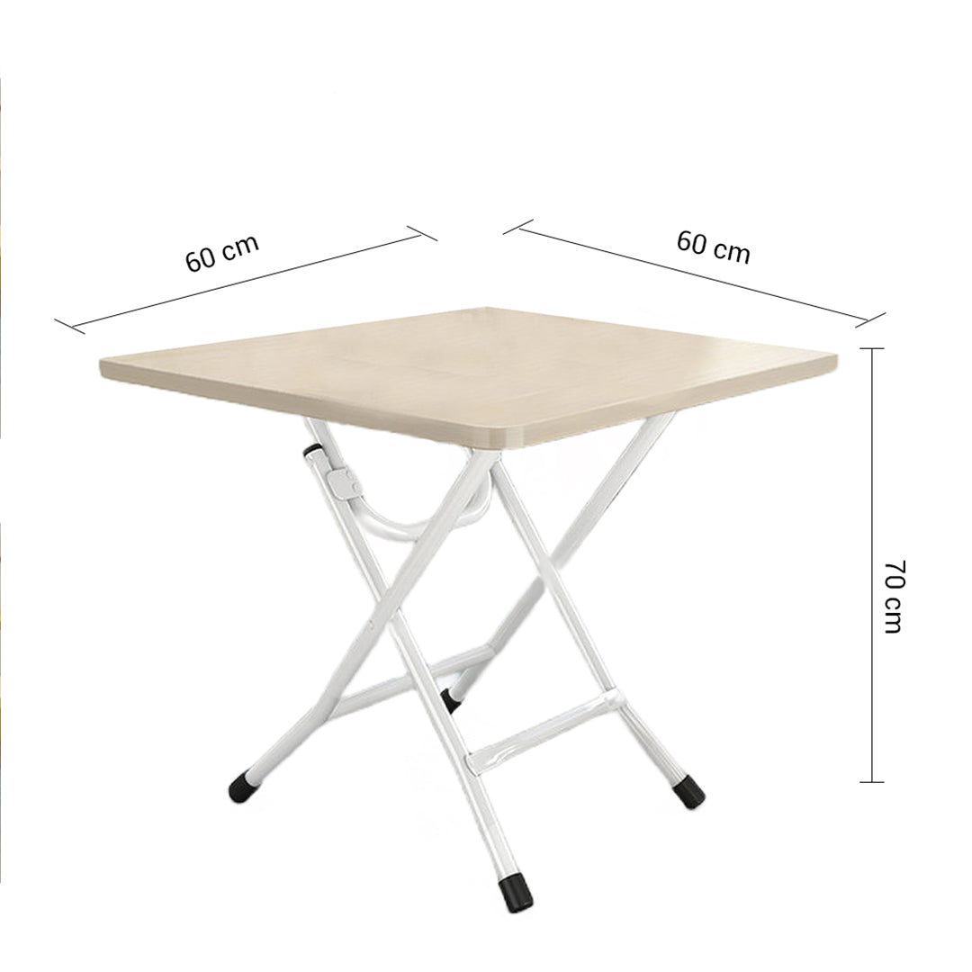 SOGA 2X White Portable Square Table Standing Legs Foldable Furniture Home Decor