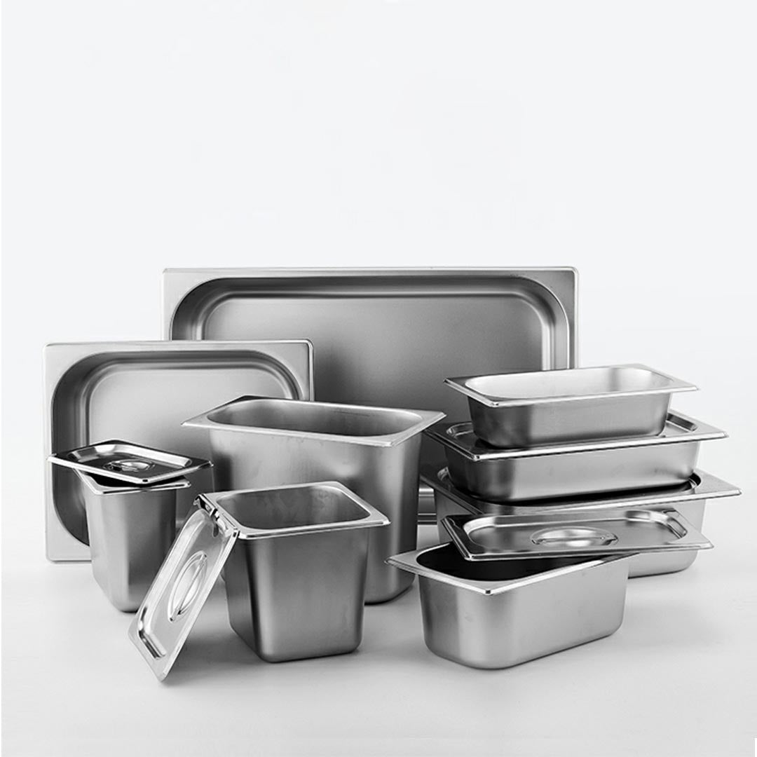 SOGA 12X Gastronorm GN Pan Full Size 1/3 GN Pan 15cm Deep Stainless Steel Tray With Lid