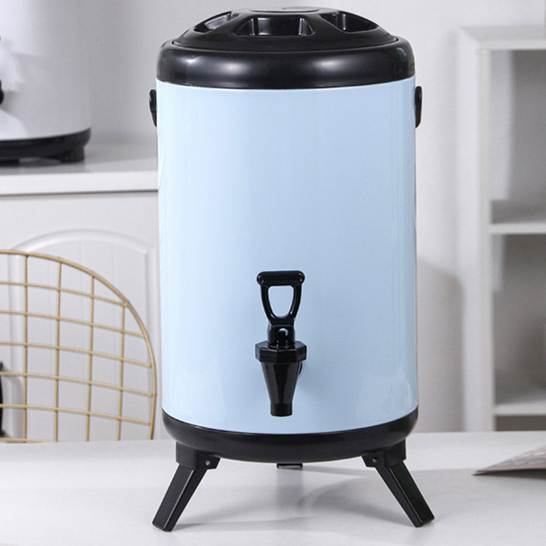 SOGA 4X 18L Stainless Steel Insulated Milk Tea Barrel Hot and Cold Beverage Dispenser Container with Faucet White