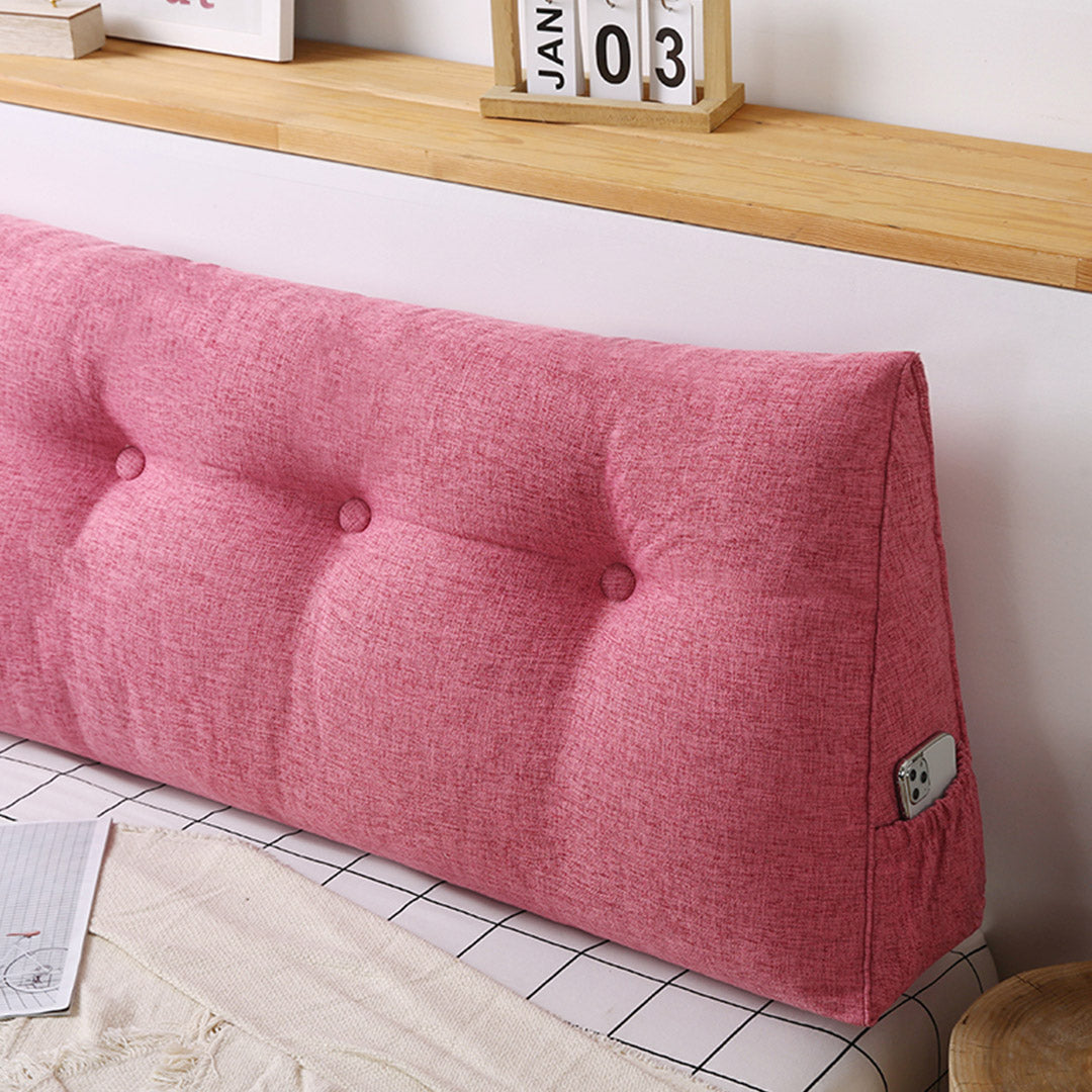 SOGA 180cm Pink Triangular Wedge Bed Pillow Headboard Backrest Bedside Tatami Cushion Home Decor