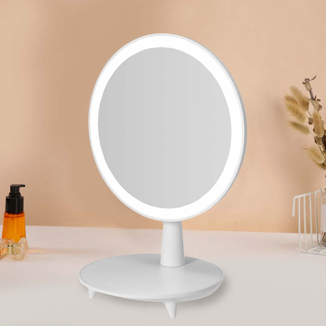 Round White LED Light Mirror