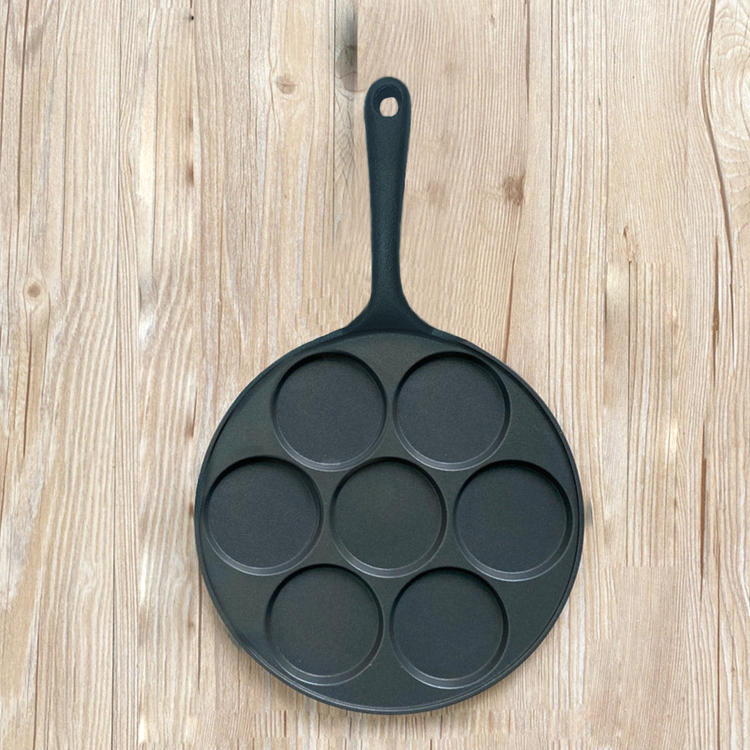 SOGA 2X 23cm Cast Iron Takoyaki Fry Pan Octopus Balls Maker 7 Hole Cavities Grill Mold