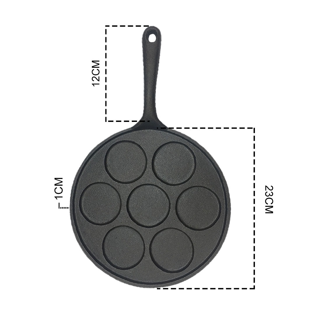 SOGA 23cm Cast Iron Takoyaki Fry Pan Octopus Balls Maker 7 Hole Cavities Grill Mold