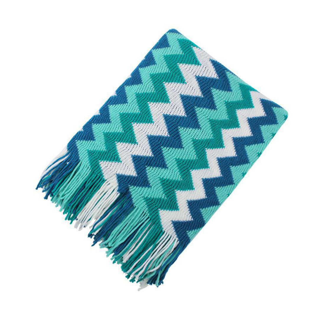 Zigzag Striped Throw Blanket