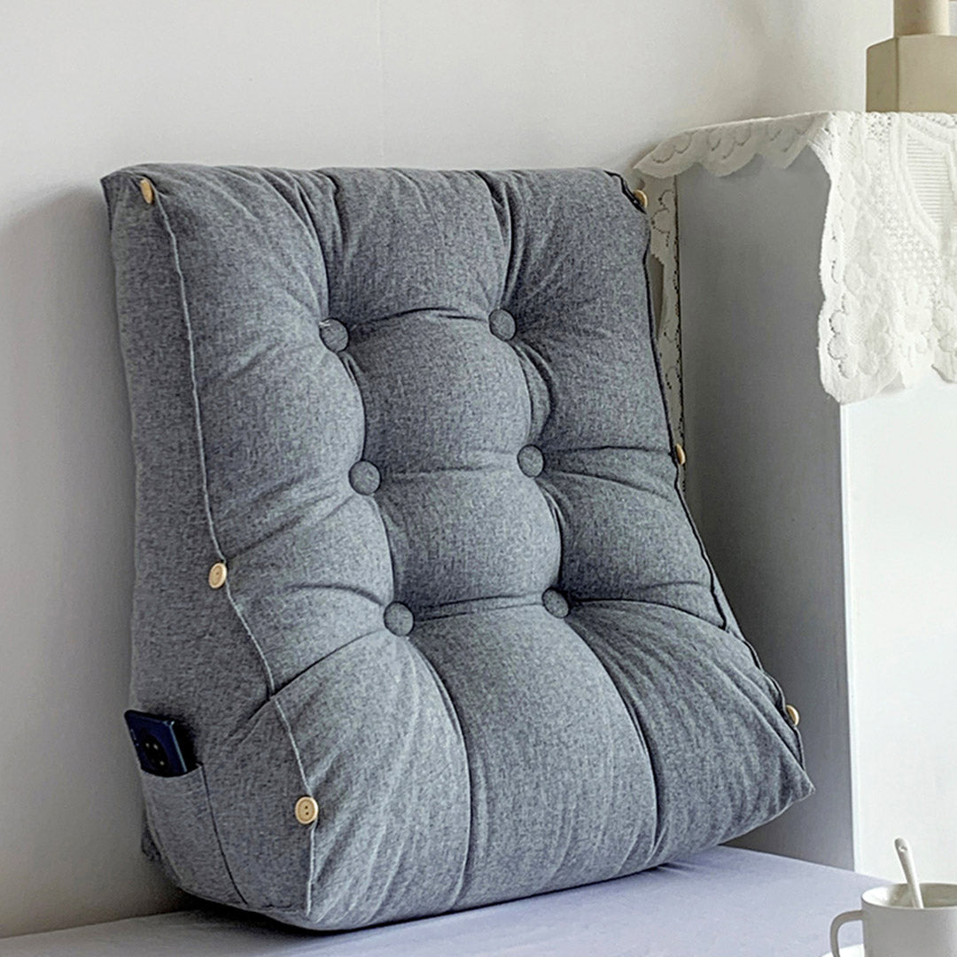 SOGA 4X 45cm Silver Triangular Wedge Lumbar Pillow Headboard Backrest Sofa Bed Cushion Home Decor