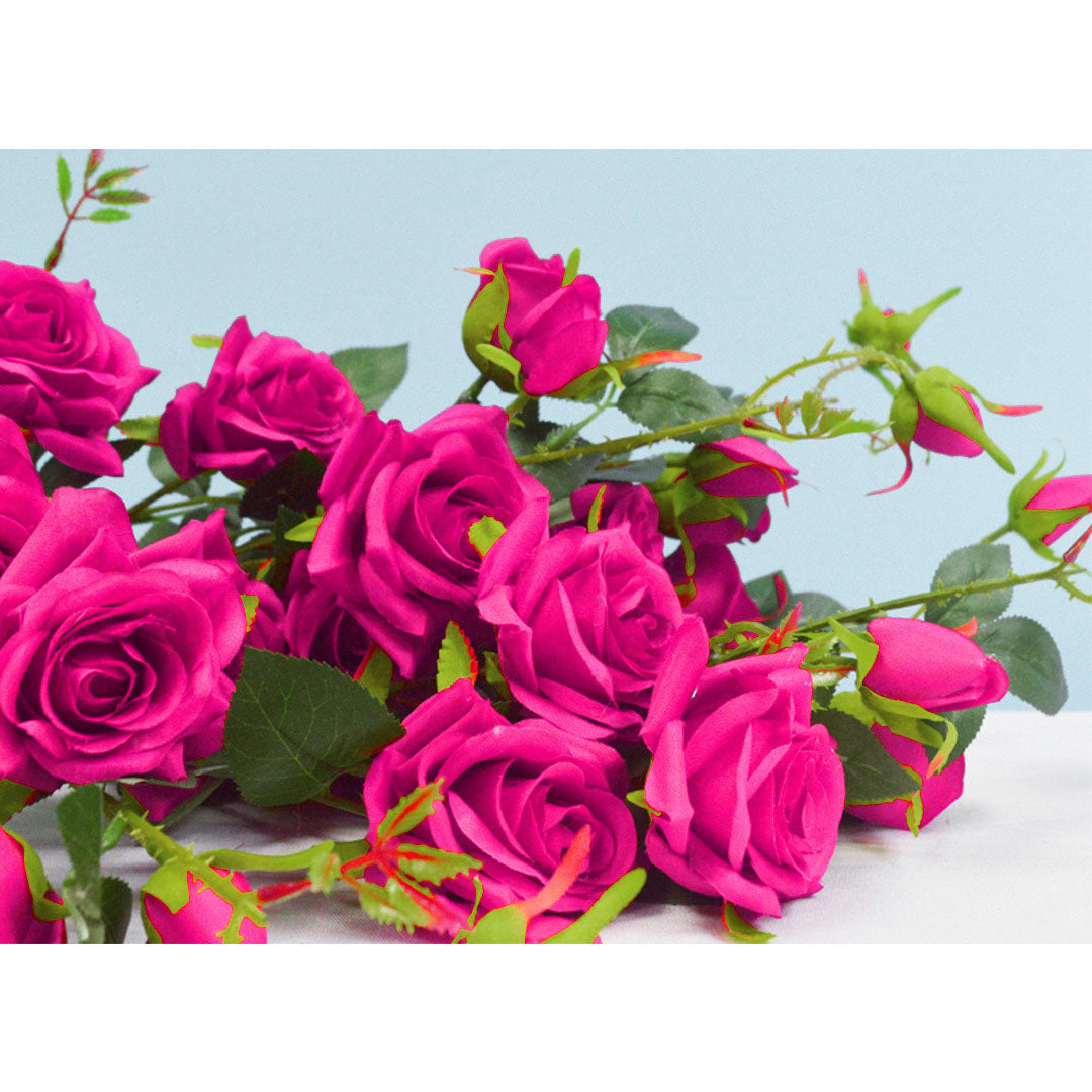 Artificial Rose Bouquet (12-Pieces)