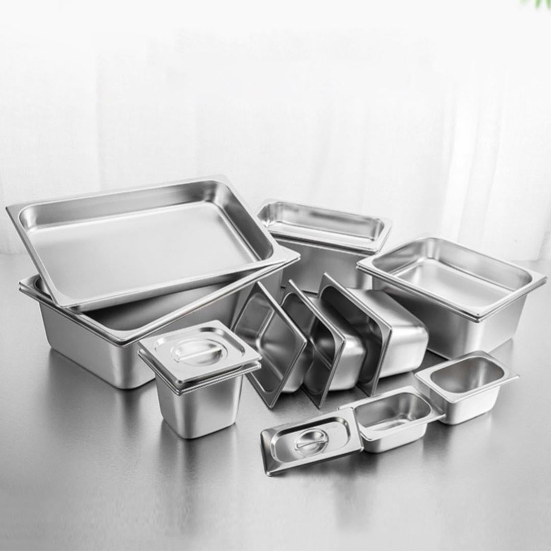 SOGA 12X Gastronorm GN Pan Full Size 1/3 GN Pan 15cm Deep Stainless Steel Tray With Lid