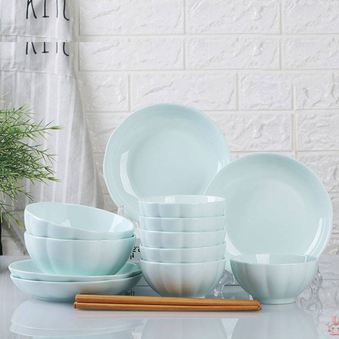 Light Blue Ceramic Dinnerware Set